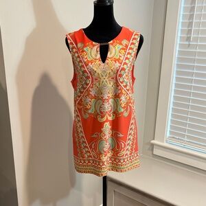 Vibrant Orange Sleeveless Tunic